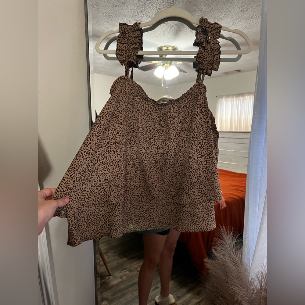 Leopard print boutique tank. Size L.